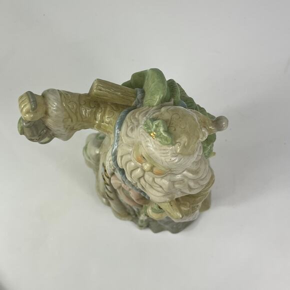 Vintage Christmas Delights Porcelain Santa Table Piece With Gold Trim 10.5” Tall - Picture 5 of 9